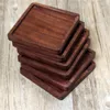 Tafelmatten 1 pc Beech Black Walnut Wood Retro Insulation Cup Mat Huishoudelijke vierkant ronde