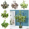 Flores decorativas 5 garfos 26 folhas plantas artificiais