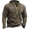 Hommes Hoodies Mode Vintage Hommes À Capuche Pull Outwear Solide En Plein Air Polaire Chaud Henley Col Tactique Zip Poche Sweatshrt Mâle Tops