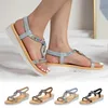 Sandals Summer Fashion Bohemian Style Retro Rhinestone Soft Bottom Chic Wedges Shoes for Women Sandal Womens Size