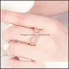 With Side Stones Daisy Flowers Rings For Women Sweet Girls Exquisite Enamel Sunflower Open Ring Trend Jewelry Wedding Drop Delivery Dhho6