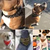 Dog Collars Pet Bandana Leather Spiked Studded Collar Scarf Neckerchief Fit For Medium Large Dogs Pitbull Boxer