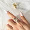 Eheringe 2023 Vintage Ring für Frauen Einstellbare Asymmetrie Runde Perlen Multi Layer Einfache Punk Gold Farbe Schmuck