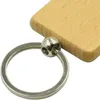 Keychains Lanyards 50Pcs DIY Blank Wooden Keychain Square Carved Key Ring Wooden Key Ring 40 x 40 mm 230211