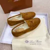 Italie Designer Loropiana Chaussures Yangjing Haute Version 2023 Nouvelle Pina Confortable Lefu Chaussures Casual Kaki Bean Chaussures Col Blanc YYM9