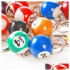 Porte-clés 16pcs / set / lot mini billard en forme de porte-clés assortis colorf piscine petite boule porte-clés décorations suspendues créatives 639 Dro Dhjrc