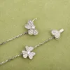 Kettingen Hoge kwaliteit Pure 925 Sterling Silver Summer Brand Women's Flower Shiny Necklace Luxury sieraden Accessoires Gift