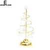 Christmas Decorations Gift Electroplating Wrought Iron Tree LED Luminous C Crystal Table Decoration Night Light