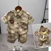 Insiemi Abbigliamento per ragazzi Camouflage Camicia a maniche corte Maglietta Pantaloncini Tuta Tuta per bambini