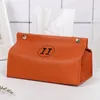 Nordic Style Hotel Leather Tissue Box Ins Style Household Living Room Desktop Storage Car PU Leather Paper Extraction Boxs