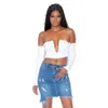 Fashion short skirt spring summer denim skirt street hipster women's denim irregular skirt 6002