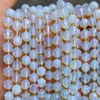 Perline in pietra naturale sfaccettata tonda per creazione di gioielli 15 "accessori fai da te braccialetto con perline occhio di tigre bianco opalite