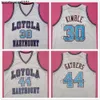 LMU Loyola Marymount Lions University 30 Bo Kimble 44 Hank Gathers Weißes Retro-Basketballtrikot, genähte Trikots mit individueller Nummer und Namen für Herren