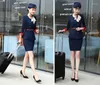 Damen zweisteuelhafte Hosenstil Red Airline Stewardess Kleidung Frauen Hosen Anzug El Rezeption Spa Restaurant Kellnerin Uniform für Arbeiten Kleidung