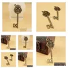 Charms 80pcs/lote 22x70mm liga de metal antigo ador￡vel coroa grande pingente de joias vintage chaves entrega 202 dh5lw