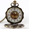 Pocket Watches FOB Watch Vintage Roman Normals Quartz Clock med kedjan Antik smycken hänge halsbandsgåvor CH016