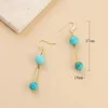 Dangle Earrings 2 Pieces (One Pair) Gold Plated Brass Semi-Precious Synthetic Stone Fashion Jewelry Earring (BE18)