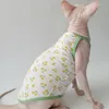 Cat Costumes WMXZ Sphinx Hairless Clothes Summer Cotton Small Cherry Print Contrast Suspender Dress Dog Jumpsuit Outfit Coat Pet Sphynx