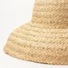 Szerokie grzbiet kapelusze kobiety Raffia Hat Vacation Beach Flat Top Straw Summer Sun Ladies UV wiadro hurtowe