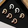 Mode Luxus Edelstahl Kristall Stud Ohrringe Für Frauen Exquisite Römische Ziffer Runde Ohrring Trend Schmuck Geschenk
