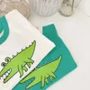 Комплекты одежды Summer Wear Yearold Cartoon Dinosaur костюм с коротким рукавом детский хлопок шорты для футболки повседневная спортивная одежда