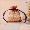 Gift Wrap 50 Pieces Plain Mesh Yarn Bouquet Candy Bag Festive Party Gauze Gift1 Drop Delivery Home Garden Supplies Event Dhoya