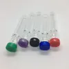 Colorful Plastic Cap Pyrex Thick Glass Dugout Pipes Catcher Taster Bat One Hitter Portable Dry Herb Tobacco Preroll Roll Cigarette Holder Filter Smoking Tube