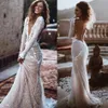 Country Style Boho Lace Long Sleeve Mermaid Wedding Dresses 2023 Bohemian Plus Size Aso Ebi Sweetheart Stain Bridal Gowns vestidos de novia BC15145 GW0213