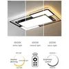Chandeliers Modern Style Led Chandelier For Living Room Bedroom Dining Study Ceiling Lamp Rectangle Square Design Remote Control Light