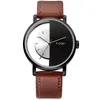 Wristwatches Couple Watch Creative Half Transparent Unisex Watches For Men Women Lovers Minimalist Leather Wristwatch Fashion Quartz Reloj