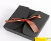 100pcslotブラックブラウンクラフト紙ボックスベーキングフードカートンボウクスクッキーギフトボックスムーンケーキチョコレートパッケージ