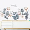 Wall Stickers Cotton Branches Pvc For Staircase Corridor Decoration Watercolour Art Murals Removable Bedroom Decals