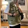 Men's Vests Male Casual Summer Loose Cotton Sleeveless Vest With Many Pockets Men Multi Pocket Pograph Waistcoat Mens Cargo Clothes 230213