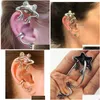 Clip-On Vis Dos Boucles D'oreilles Gothique Grenouille Pour Femmes Animal Faux Piercing Oreille Manchette Punk Clip Exagéré Grande Boucle D'oreille Femelle Dhzeb