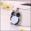 Pendant Necklaces Owl Rhinestones Crystal Clothing Accessories Sweater Long Chain Necklace Drop Delivery Jewelry Pendants Dhrql