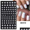 ملصقات شارات 5D ستريو راحة الأظافر Art Colorf Love Star Moon Nail Glue Glue Manicure Accessories Drop Dropence Health Be Dhazo