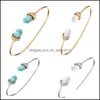 Pulseiras pulseiras pulseiras para mulheres geom￩tricas hexagonal pism pilha m￡rmore faux stone bacelete entrega j￳ias de j￳ias dhm8v