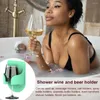 Hooks Shower Wine Glass Rack Bathtub Seamless Paste Drink Holder Beer Beverage Bathroom Cup Organizer