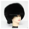 Beretti Donne Natural Fluffy Furt Cappello Russo Lady Warm autentica /Raccoon Cappelli di bombardiere autentici Delivery Delivery 20 Dheqg