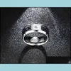 Bant Rings Erkek Kadınlar Düğün Titanyum Paslanmaz Çelik Bague Homme Kablum Kübik Zirkon Yüzük Damla Teslimat Takı Dhpvy