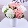 Dekorativa blommor 3/5st White Hydrangea Wedding Diy Bouquet Faux Silk Holding With Stems Baby Shower Party Office Table Decor