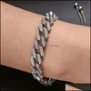 Tennis Cuban Link Charm Bracelet Men Jewelry Gifts for Women Gold Chain Drop Delt Bracelets DHHT1