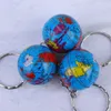 Nyckelringar 12st Globe Keychains Earth World Key Pendant Keyring Rings Kids Charms Ring Mini Map Handbag Hanging Holder Bulk Set G230210