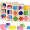Kit di blocchi di costruzione modello Forme geometriche in legno Puzzle Montessori Ordinamento Matematica Mattoni Apprendimento prescolare Gioco educativo Giocattoli per bambini
