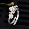 Anéis de casamento estilo criativo boho flor para homens homens anel ajustável charme jóias atacado 2023