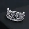 Anneaux de mariage 2023 arrivée couronne argent plaqué anneau pour femmes clair cubique zircone dames Simple charme fiançailles cadeaux femme