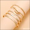 Bangle Open Armband Set For Women Jewelry Accessories 5 PCS/Set Party Bohemian Arrow Shell Armband Set Drop Delivery Dhjio