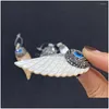 Charms Natural Freshwater Shell Wing Shaped Sticky Diamond Pendant Necklace Armband som används för DIY -smycken som tillverkar storlek 20X5525X DHE2K