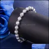 Cadena de eslabones Sier Jewelry Charm Bead Bracelets Pulsera de pareja para mujeres Regalos de boda Drop Delivery Dh2Hj