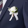 Dekorative Blumen Braut Bräutigam Brautjungfer Trauzeuge Handgelenk Künstliche Corsage Blumenarmband Hand Hochzeit Abschlussball Partyzubehör